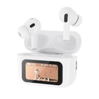 Бездротові Bluetooth навушники XO X36 Pro Smart Screen ANC Active Noise Cancellation BT 5.3 White